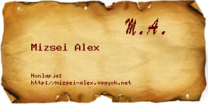 Mizsei Alex névjegykártya