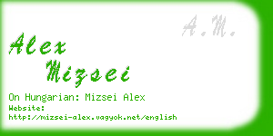 alex mizsei business card